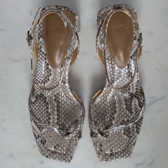NWT Alexandre Birman ‘Nelly’ Python Heels, Size 36 EU (6 US) Natural Color - Picture 7 of 14